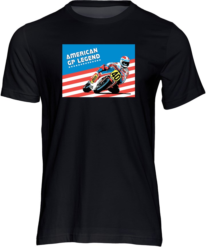 American GP Legend Freddie Spencer T-shirt Black - click to enlarge
