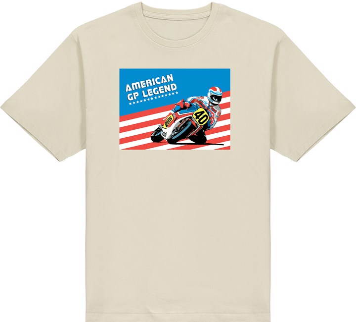 American GP Legend Freddie Spencer T-shirt Light Sand - click to enlarge