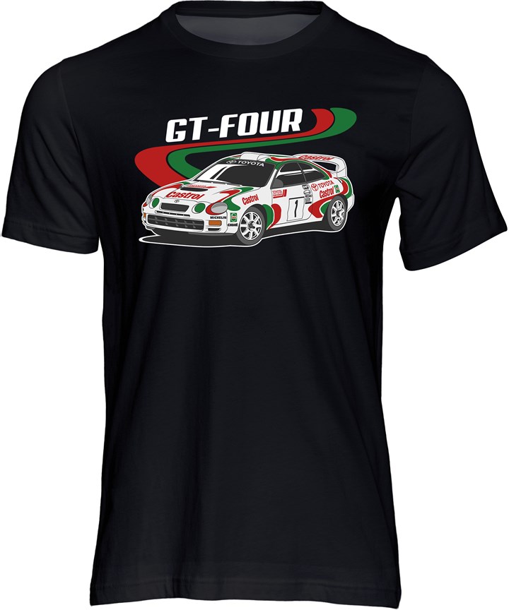 Toyota Celica GT-Four Group A Rally Legend T-shirt Black - click to enlarge