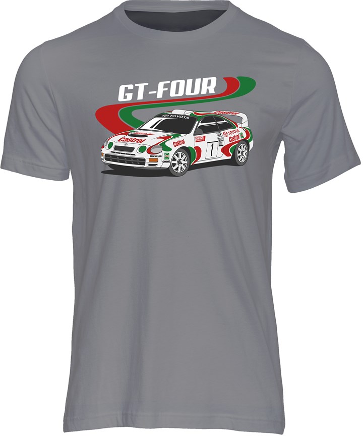 Toyota Celica GT-Four Group A Rally Legend T-shirt Charcoal - click to enlarge