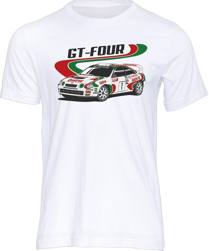 Toyota Celica GT-Four Group A Rally Legend T-shirt White - click to enlarge