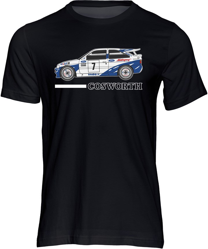 Ford Escort RS Cosworth Group A Rally Legend T-shirt Black - click to enlarge