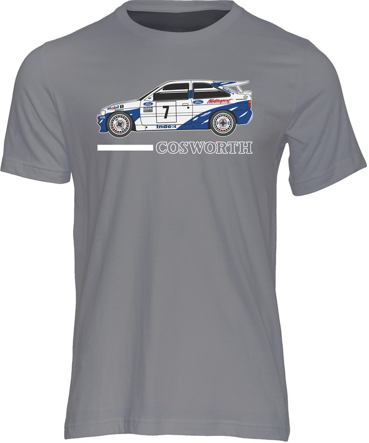 Ford Escort RS Cosworth Group A Rally Legend T-shirt Charcoal - click to enlarge