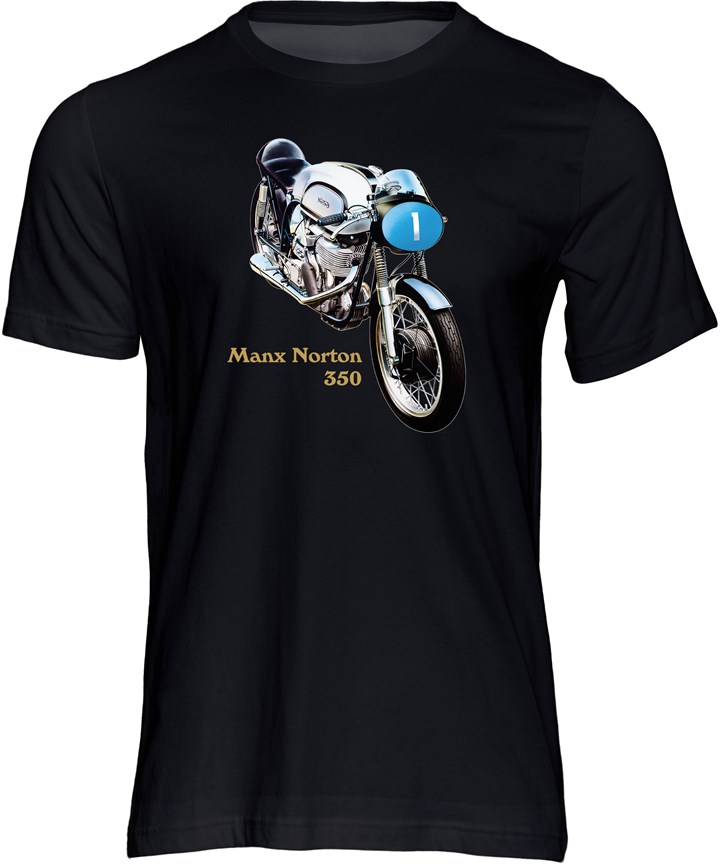 Manx Norton 350 T-shirt Black - click to enlarge