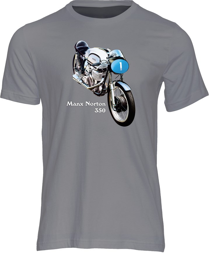 Manx Norton 350 T-shirt Charcoal - click to enlarge