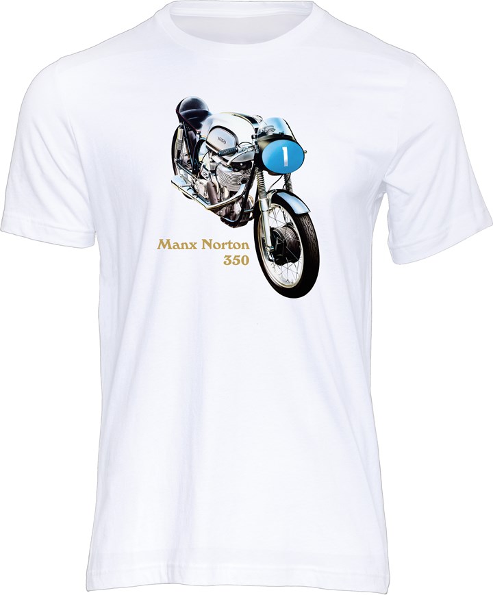 Manx Norton 350 T-shirt White - click to enlarge