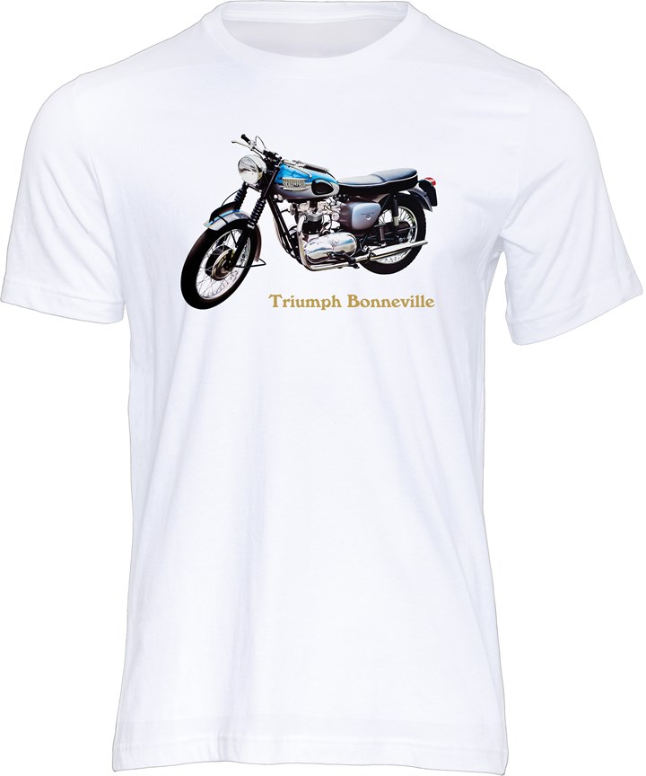 Triumph Bonneville 1961 T-shirt White - click to enlarge