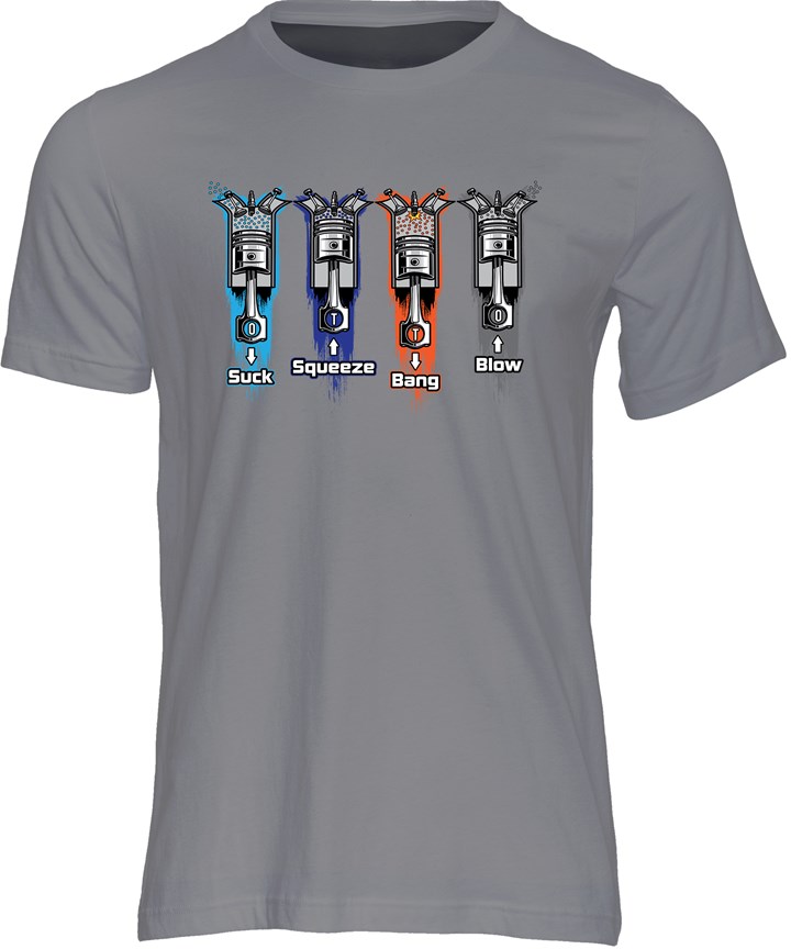 Suck Squeeze Bang Blow T-shirt Charcoal - click to enlarge