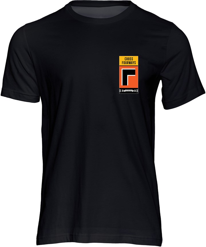 Southern 100 Corner Sign Cross Fourways T-Shirt Black - click to enlarge