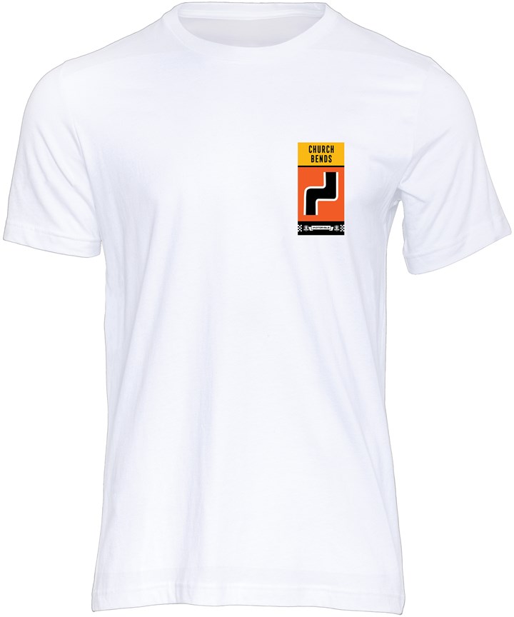 Southern 100 Corner Sign Church Bends T-Shirt White - click to enlarge