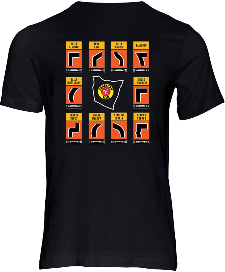 Southern 100 Corner Signs T-Shirt Black - click to enlarge