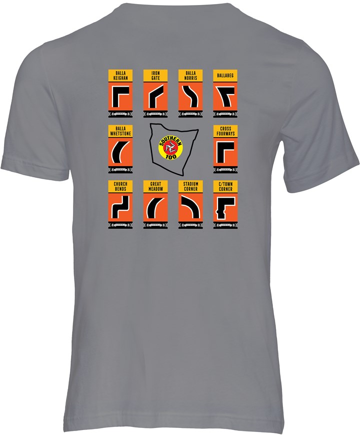 Southern 100 Corner Signs T-Shirt Charcoal - click to enlarge