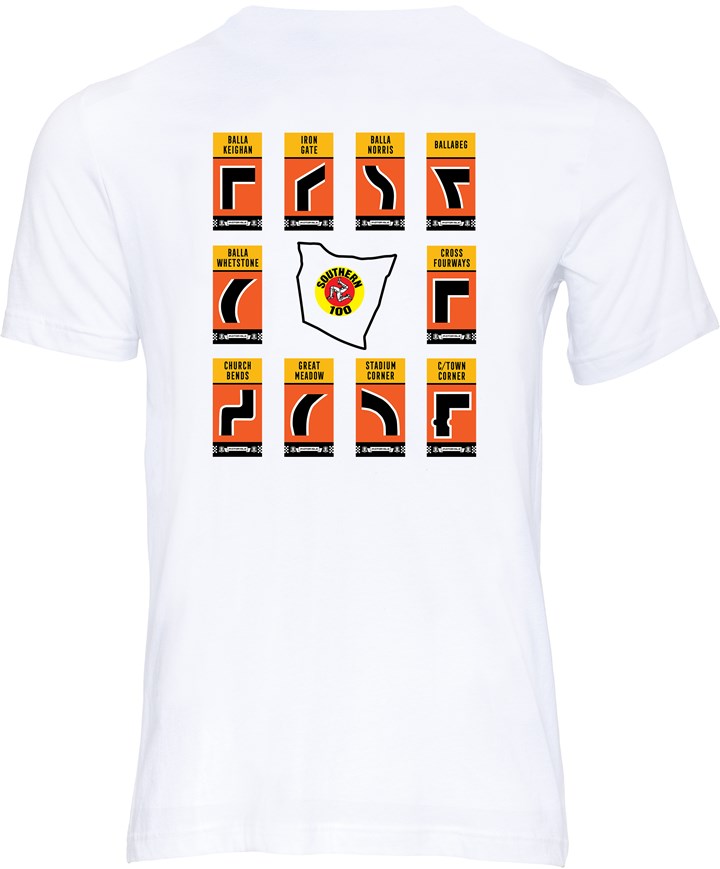 Southern 100 Corner Signs T-Shirt White - click to enlarge