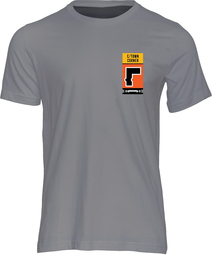 Southern 100 Corner Sign Castletown Corner T-Shirt Charcoal - click to enlarge