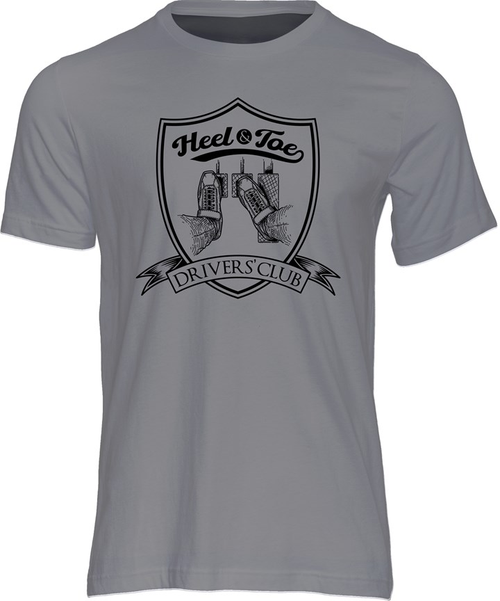 Heel & Toe Drivers Club T-shirt Charcoal - click to enlarge