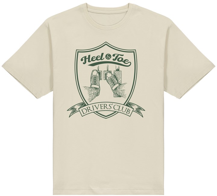 Heel & Toe Drivers Club T-shirt Light Sand - click to enlarge
