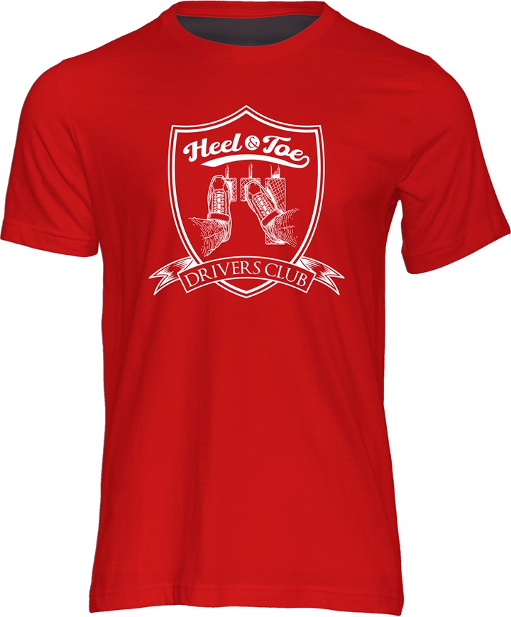 Heel & Toe Drivers Club T-shirt Red - click to enlarge