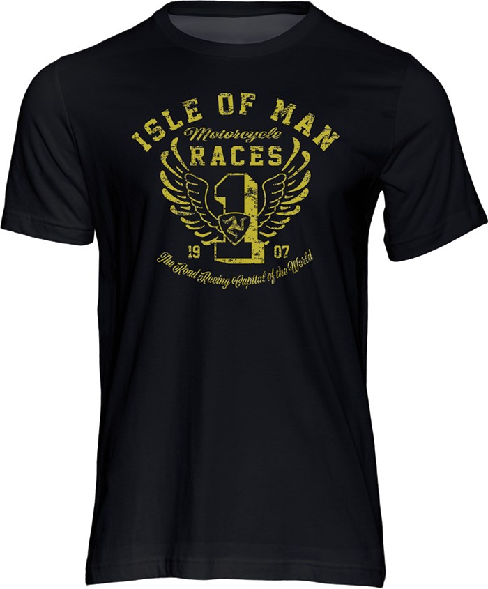 Isle of Man Road Races Distressed Wings T-Shirt - click to enlarge