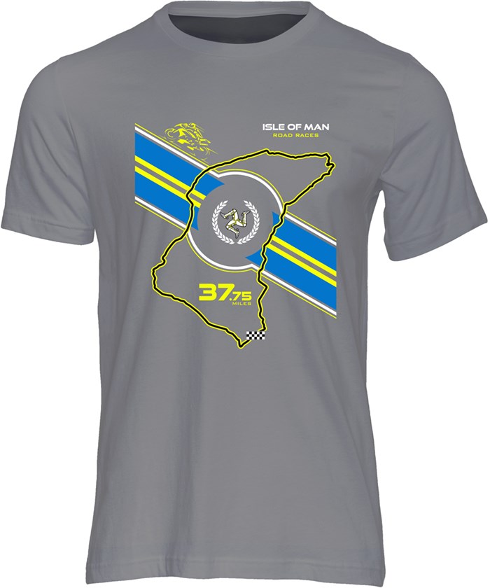 TT Course Map Stripe and Shadow Bike T-shirt - click to enlarge