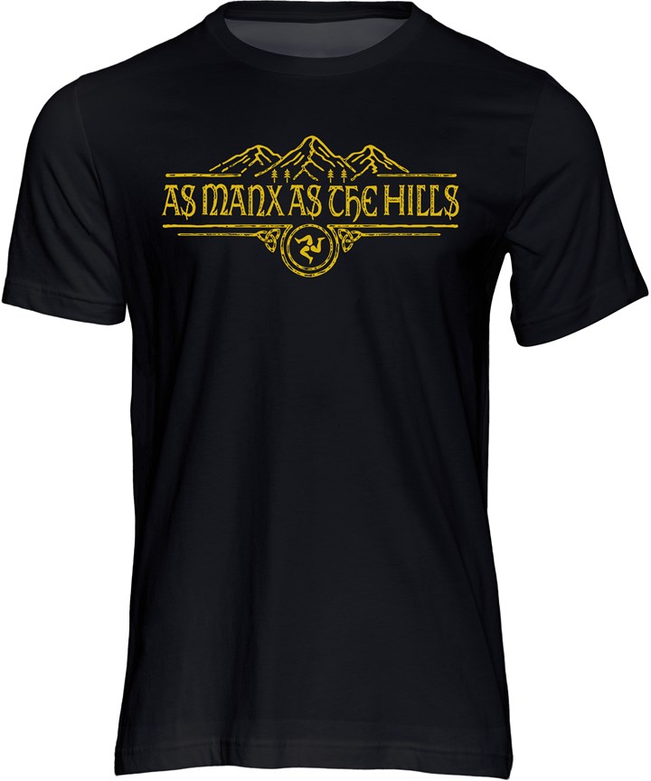 As Manx As the Hills Horizontal Text T-shirt - click to enlarge