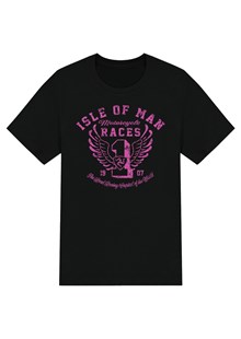 IOM Road Races Distressed Wings Kids T-shirt Pink