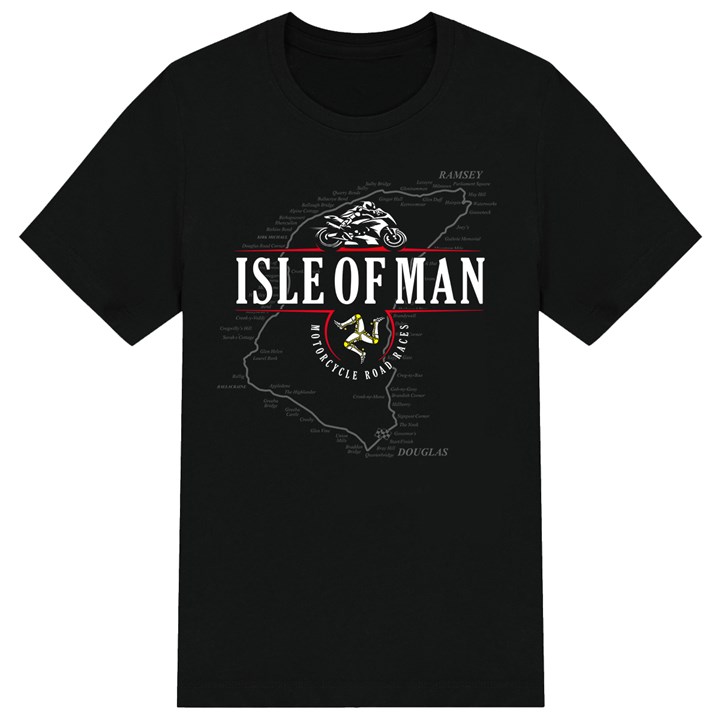 Isle of Man Road Races Mountain Course Map Kids T-Shirt - click to enlarge