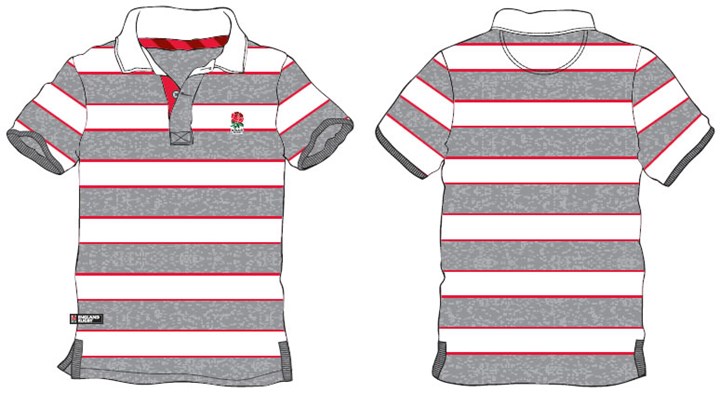 England Rugby Classic Striped Jersey Polo - click to enlarge