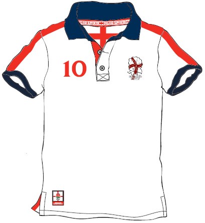England Rugby Supporter Panel White Polo shirt - click to enlarge