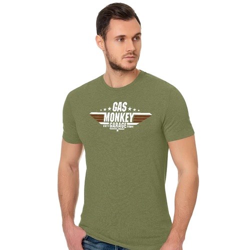 Gas Monkey Garage Top Gun T-Shirt, Green - click to enlarge