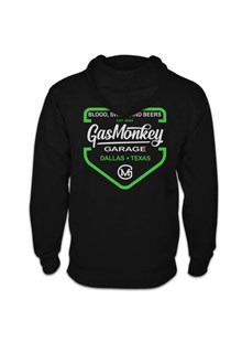 Gas Monkey Shield Zip Hoodie, Black
