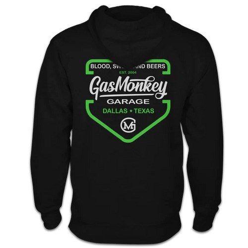 Gas Monkey Shield Zip Hoodie, Black - click to enlarge
