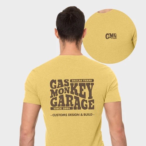 Gas Monkey Vintage Gold T-Shirt, Yellow - click to enlarge