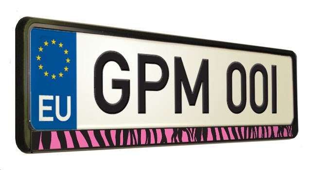 Zebra Doodle Number Plate Surround