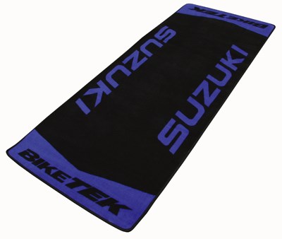 Biketek Garage Mat Series 2  Suzuki Blue Logo