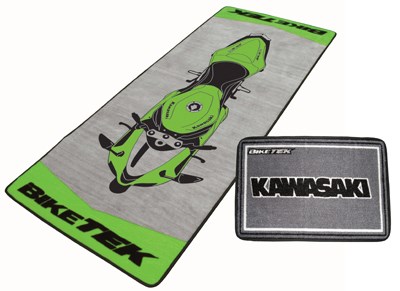 Combo Biketek Garage Mat Series 2 Kawasaki Bike