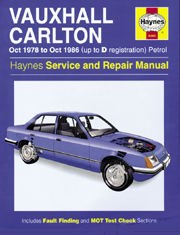 Vauxhall Carlton (oct 78 - Oct 86) UP to D Book