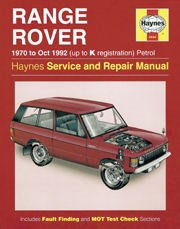 Range Rover V8 Petrol (70 - Oct 92) Haynes Repair Manual