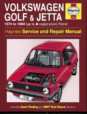 VW Golf & Jetta Mk 1 Petrol 1.1 & 1.3 (74 - 84) Haynes Repair Manual
