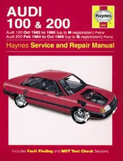 Audi 100 (oct 82 - 90) UP to H & 200 (feb 84 - Oct 89) A to G Book