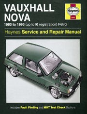 Vauxhall Nova (83 - 93) UP to K Book