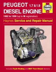 Peugeot 1.7/1.8 & 1.9 Litre Diesel Engine (82 - 96) UP to N Book