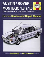 Austin/rover Montego 1.3 & 1.6 (84 - 94) A to L Book