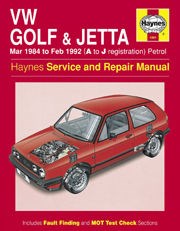 VW Golf & Jetta Mk 2 Petrol (Mar 84 - Feb 92) Haynes Manual