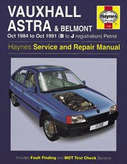Vauxhall Astra & Belmont (oct 84 - Oct 91) B to J Book