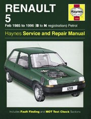 Renault 5 Petrol (Feb 85 - 96) Haynes Repair Manual