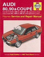 Audi 80, 90 (oct 86 - 90) D to H & Coupe (nov 88 - 90) F to H Book