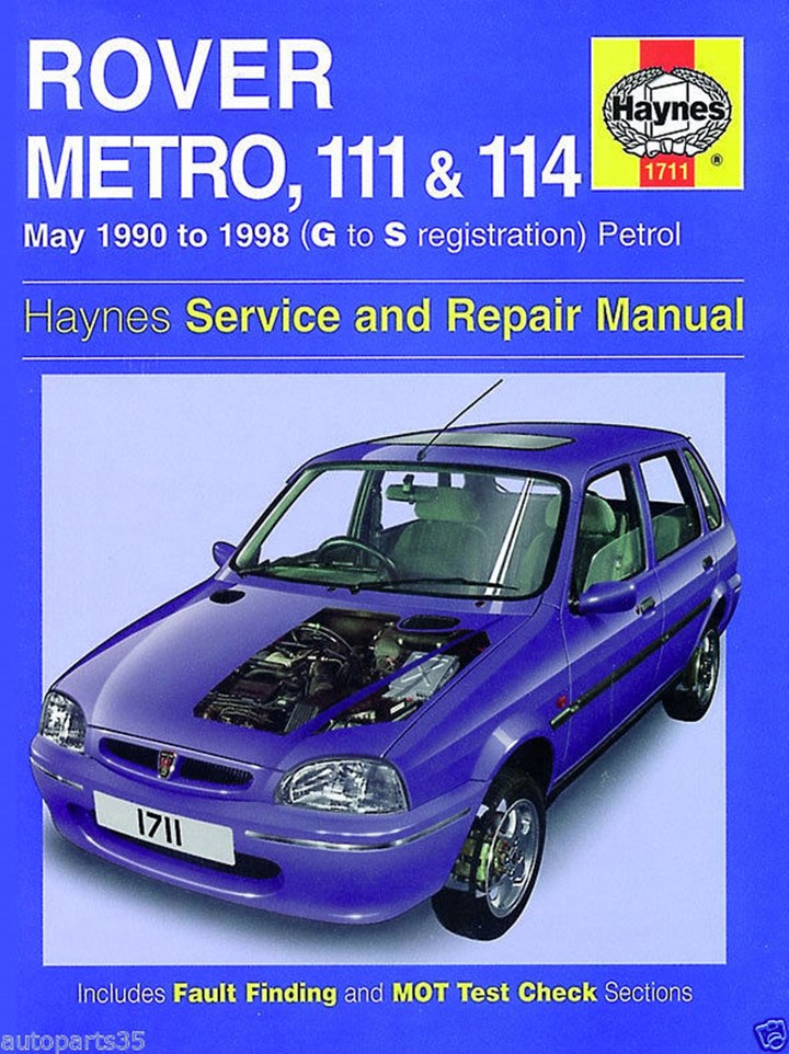 Rover Metro, 111 & 114 (may 90 - 98) G to S Book