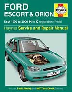 Ford Escort & Orion (sept 90 - 00) H to X Book