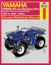Yamaha YFM350 (er and Big Bear) Atvs (87 - 99) Book
