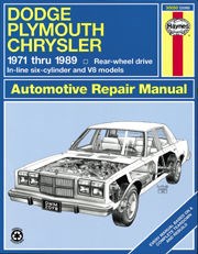 Dodge/plymouth/chrysler Rear-wheel Drive (71 - 89) Book